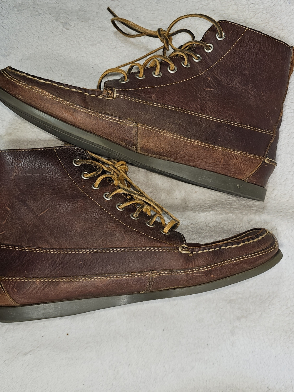 L.L. Bean Handsewn Moccasins, Ranger Moc Signature Leather Boots Men's 12 D. - Picture 14 of 16